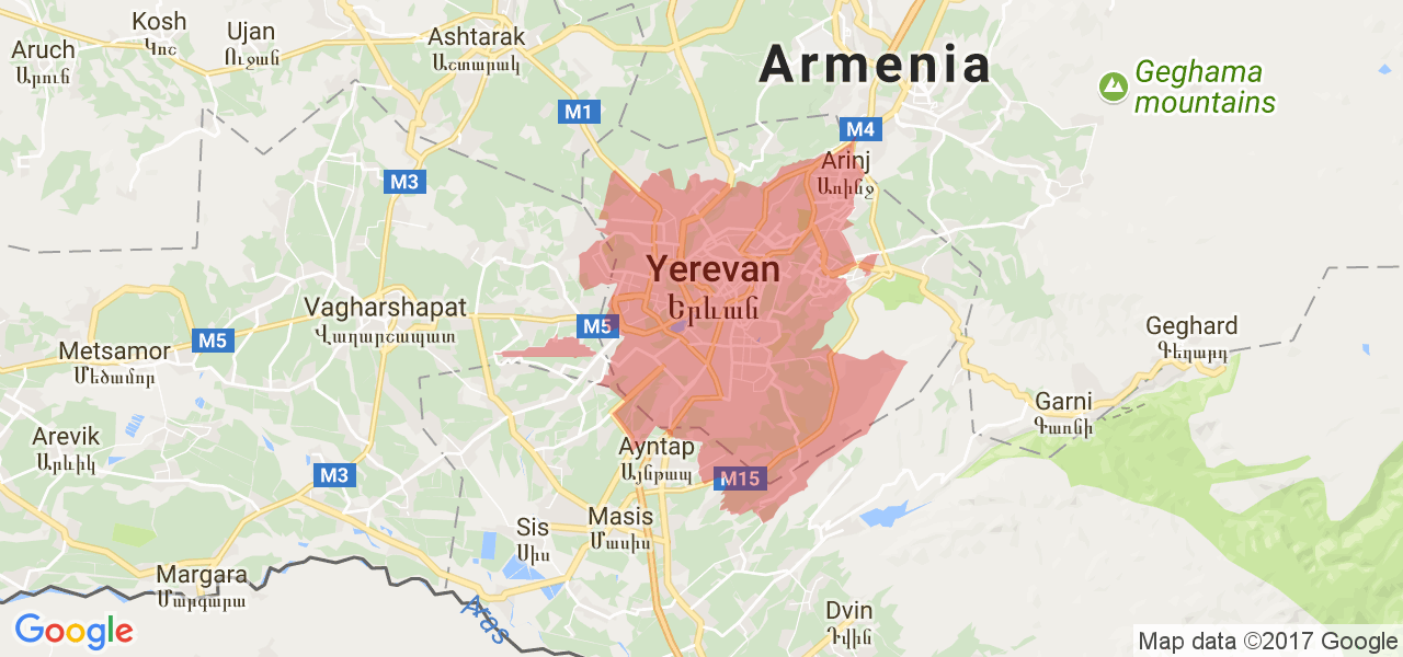 Изображение карты Еревана
